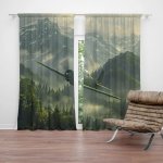 Sablio Závěs Bojové letadlo v horách: 2ks 140x250cm – Hledejceny.cz