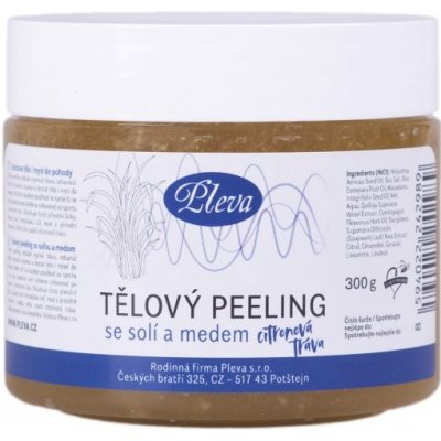 Pleva Tělový peeling se solí a medem s vůní citronové trávy, 300 g – Zbozi.Blesk.cz