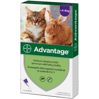 Advantage/Bayer ADVANTAGE 80 10% pro kočky a králíky nad 4 kg 1x0,8ml