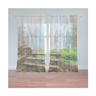 Sablio Záclony Posezení u vodopádu: 2ks 150x250cm – Hledejceny.cz