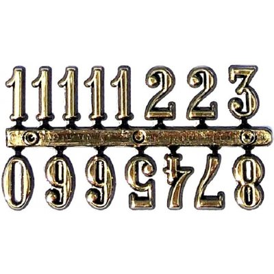 Nalepovací čísla na hodiny z pryskyřice zlaté Druh: arabské 15 mm