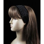 Černá látková čelenka s flitry – Zboží Mobilmania