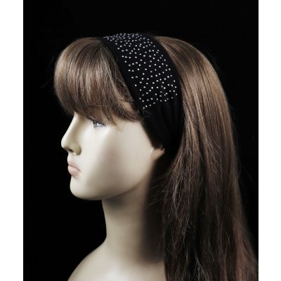 Černá látková čelenka s flitry – Zboží Mobilmania