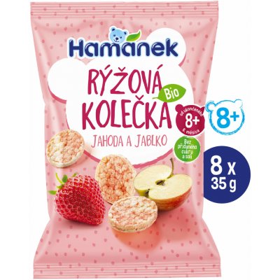 HAMÁNEK Rýžová kolečka jahoda&jablko 8 × 35 g – Zboží Dáma