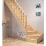 Dolle Mlynářské schody DOLLE PARIS 1/4 zatočení levé bez podstupnic smrk 318cm – HobbyKompas.cz