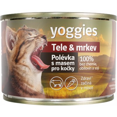 Yoggies Polévka pro kočky Tele & mrkev 185 g
