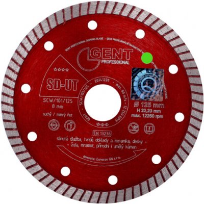 Kotouč řezný diamant GENT SD-UT 115mm turbo slim (červený) – Zboží Dáma