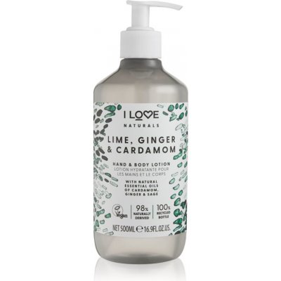 I Love Cosmetics hydratační mléko na ruce a tělo Naturals Lime Ginger & Cardamon (Hand & Body Lotion) 500 ml – Hledejceny.cz