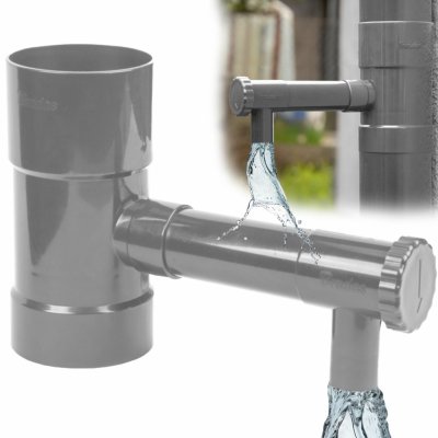 Bradas Lapač Sběrač dešťové vody s ventilem 80 mm šedý – HobbyKompas.cz