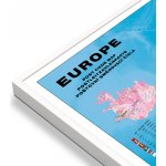 Excart Maps Evropa - nástěnná spediční mapa PSČ 100 x 130 cm Varianta: mapa v hliníkovém rámu, Provedení: bílý rám – Sleviste.cz