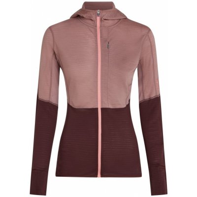 Icebreaker Wmns 200 Realfleece Descender LS Zip Hood Summit/Java/Acid Pink/Cb – Zboží Mobilmania