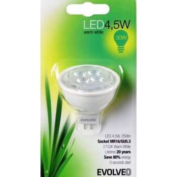 Evolveo EcoLight LED žárovka MR16 4,5W 250L Teplá bílá