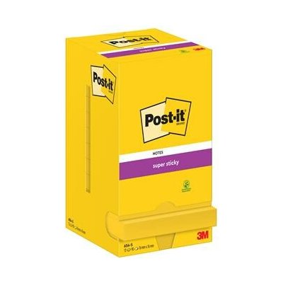 3M POSTIT Samolepicí blok poznámkových lístků, 76 × 76 mm, 12 × 90 listů, 3M POST-IT „Super Sticky“, ultra žlutá 7100290189 – Hledejceny.cz