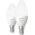 Philips Hue BT LED žárovka E14 5.5W teplá bílá 2 ks chytrá LED žárovka 470 lm 2700 K stmívatelná – Zboží Mobilmania