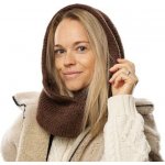 Vlnka Pletená kapuce s ovčí vlnou Merino Skandor hnědá – Sleviste.cz