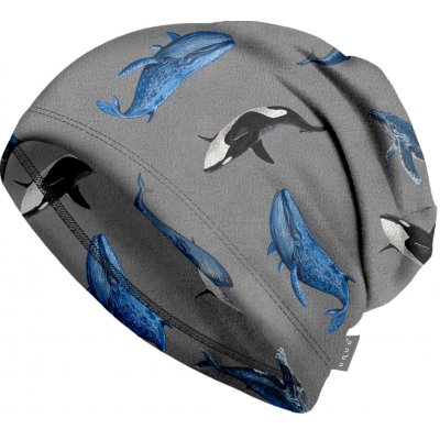 Dětská čepice fleecová Homeless Šedá Velryby – Zboží Mobilmania