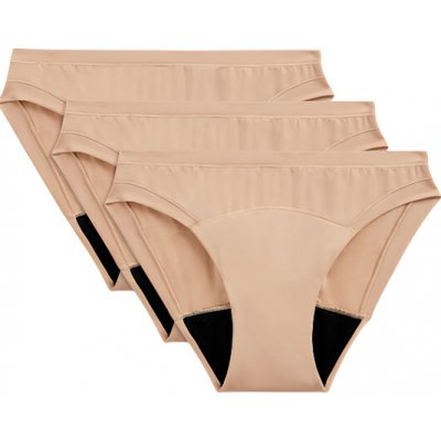 Marks & Spencer Vysoce savé menstruační kalhotky bikini 3 ks béžová – Zboží Dáma