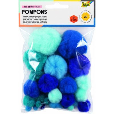 Folia Bringmann Pompons - 1-5 cm 30 ks modrá – Sleviste.cz