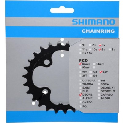 Shimano-servis převodník 26z Shimano Deore FC-M590 3x9 4 díry – Zbozi.Blesk.cz