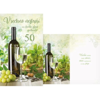 Přání k 50. narozeninám - víno – Hledejceny.cz