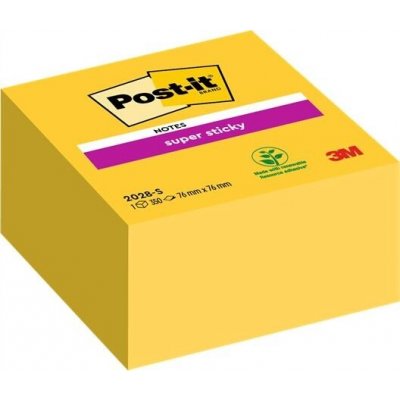 3M POSTIT Samolepicí bloček Super Sticky, ultra žlutá, 76 x 76 mm, 350 listů, 3M POSTIT 7100265573 ,balení 350 ks 16201 – Hledejceny.cz