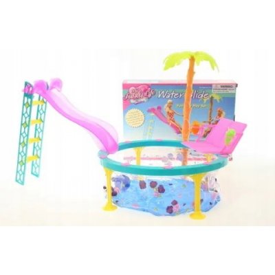 Barbie Nábytek Glorie pro panenky Bazén se skluzavkou – Sleviste.cz