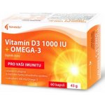 Noventis Vitamín D3 1000 IU + OMEGA-3 200 mg 60 kapslí – Hledejceny.cz