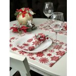 Deflee Design Interior Vánoční prostírání červené sněhové vločky na bílém podkladuVANPNS30-1 30x45cm – Zboží Mobilmania