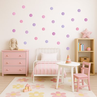 Labeland Samolepky na zeď Puntíky pastel pink 1 arch 53 × 120 cm – Hledejceny.cz