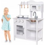 KIK KX6490 dřevěná kuchyňka s příslušenstvím XL 85 cm bílá – Zboží Dáma