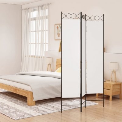 vidaXL 3dílný paraván bílý 120 x 200 cm textil 350146 – Zboží Dáma