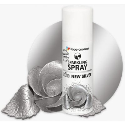 Food Colours Barva ve spreji New Silver 50 ml Stříbrná – Zboží Dáma