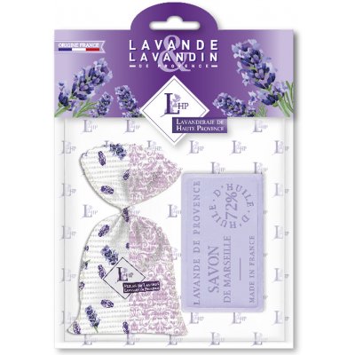 Lavanderaie de Haute Provence Levandule Sada tuhého mýdla a vonného pytlíčku 2 ks – Hledejceny.cz