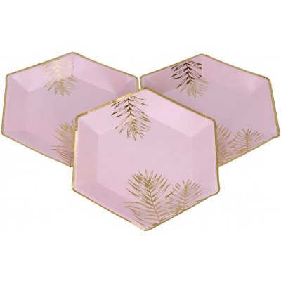 PartyDeco TALÍŘE Listy světle růžové – Zboží Dáma