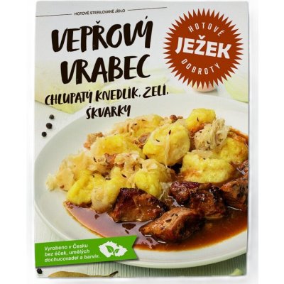 Ježkovy krabičky Vepřový vrabec chlupatý knedlík, zelí škvarky 450 g – Zboží Dáma