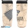 Hrnek a šálek CurePink Cestovní hrnek Game Of Thrones Hra o trůny: Winter Is Coming béžový 355 ml