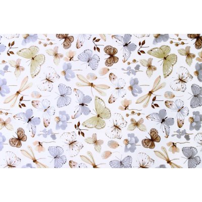 Darré Bavlněná látka Motýlí sen - šedá š.160 bavlna – Sleviste.cz