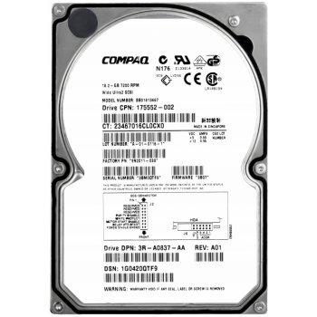 Compaq 18,2 GB 3,5" SCSI, 175552-002