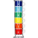 Bialetti porcelánových hrnků se stojanem Hrnek na kávu BIALETTI Color 6 x 60 ml – Zboží Mobilmania
