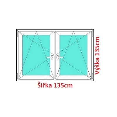 Soft Dvoukřídlé plastové okno 135x135 cm OS+OS se sloupkem – Zbozi.Blesk.cz