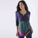 Tunika s výstřihem do V nám.modrá/zelená – Sleviste.cz