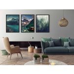 Divio Třídílny plakát hory, vzor KP093 Velikost: 50x70 cm, Rám: s bílým rámem – Sleviste.cz
