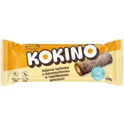 Chocoland sójová tyčinka s vanilkovou a karamelovou náplní 50 g – Zboží Dáma
