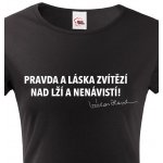Bezvatriko.cz Dámské tričko s citátem Václava Havla – retro trička Černá