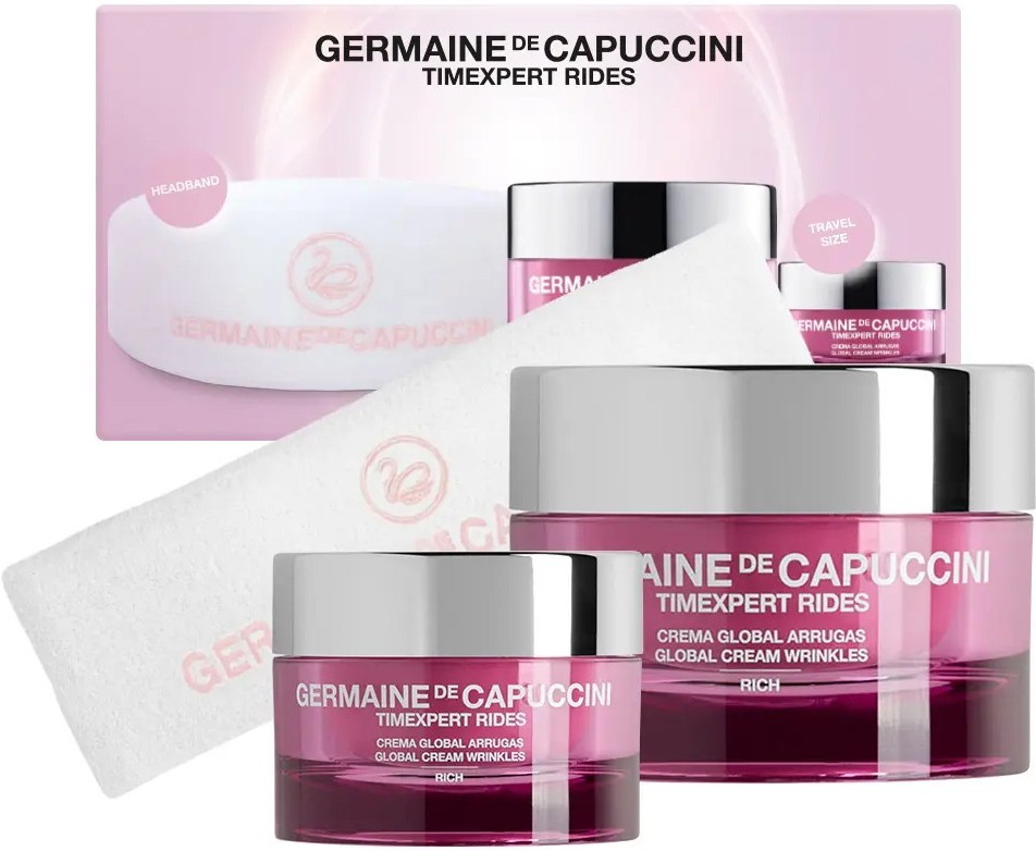 Germaine de Capuccini Timexpert Rides Rich Set - Krém na suchou pleť 50 ml + krém na suchou pleť 15 ml + Kosmetická čelenka Dárková sada