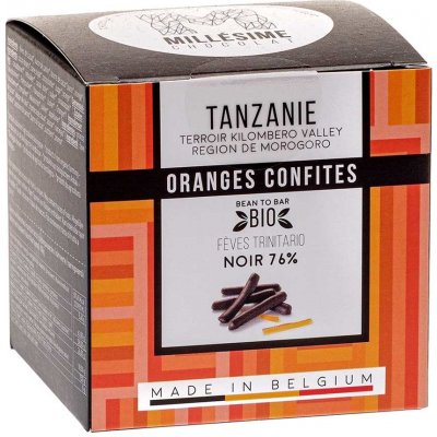 Millésime Chocolat Bio pomeranč v hořké čokoládě Tanzanie 76 % 75 g – Zboží Mobilmania