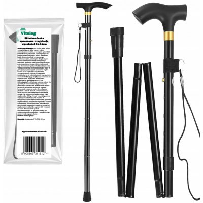 Skládací invalidní hůl s vlnitou rukojetí (Derby) Vitolog – Zboží Dáma