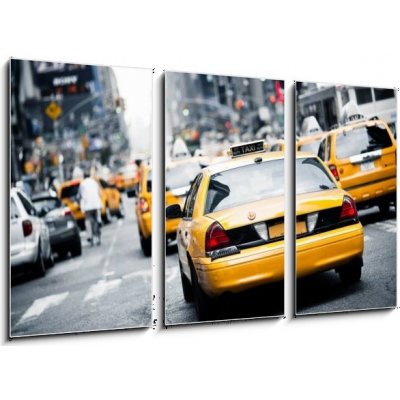 Obraz 3D třídílný - 90 x 50 cm - New York taxi Taxi v New Yorku – Zboží Mobilmania