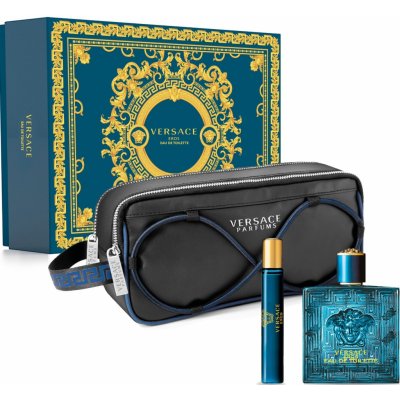 Versace Eros EDT 100 ml + EDT 10 ml + kosmetická taštička dárková sada – Hledejceny.cz