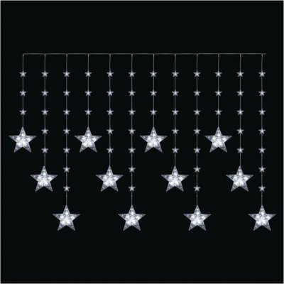 EMOS LED vánoční závěs – hvězdy, 170x85 cm, 3x AA, venkovní i vnitřní, studená bílá, časovač 1550002049 – Hledejceny.cz